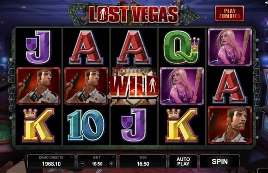 Комбинация с диким символом в онлайн аппарате Lost Vegas